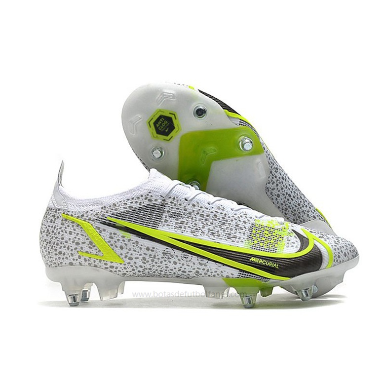 Nike Mercurial Vapor Elite SG Pro Plata Safari Blanco Negro Plata Neon